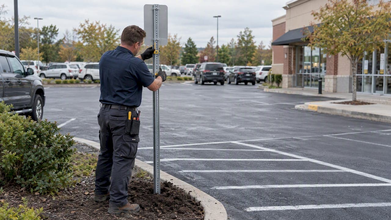 Stop Rework: Parking Lot Sign Installs, Property Managers, 30+ Years