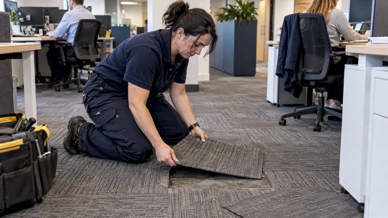 Carpet Tile Replacement Without Closing Your Facility